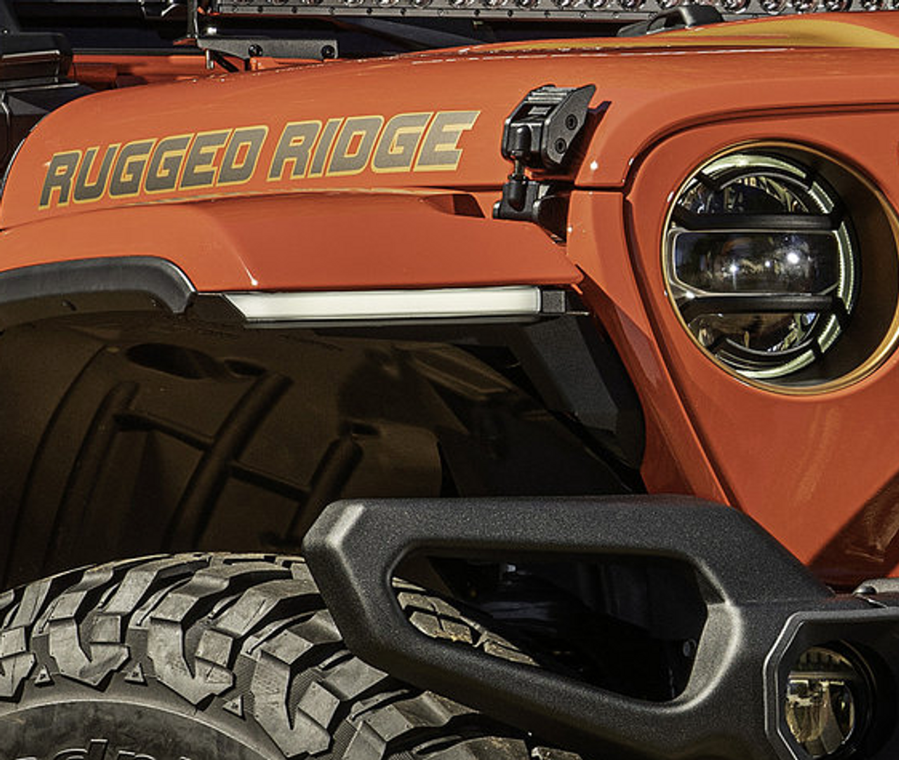 Rugged Ridge 11640.96 Front Fender Chop BRackets with DRLs for Jeep Wrangler JL Rubicon 2018+