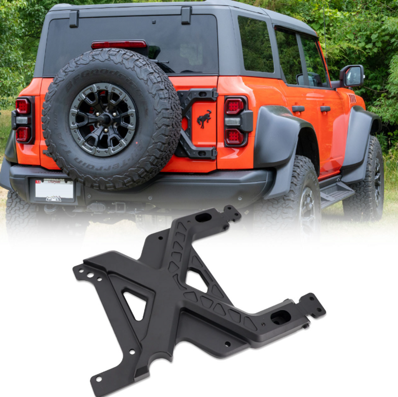 IAG Off-Road IAG-BDY-F3163 X-Brace Tailgate Hinge Reinforcement for Ford Bronco Non-Sasquatch 2021+