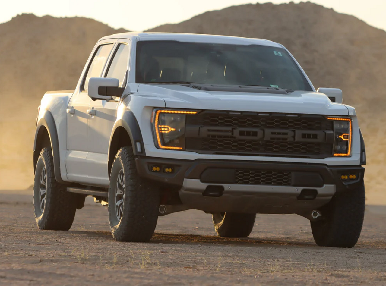 AlphaRex 880138 NOVA-Series LED Projector Headlights in Alpha Black for Ford F150/Raptor 2021-2023