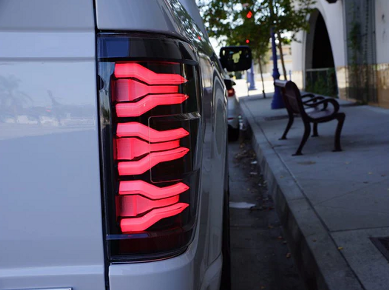 AlphaRex 653020 LUXX-Series LED Tail Lights in Black for Ford F150 2021-2023