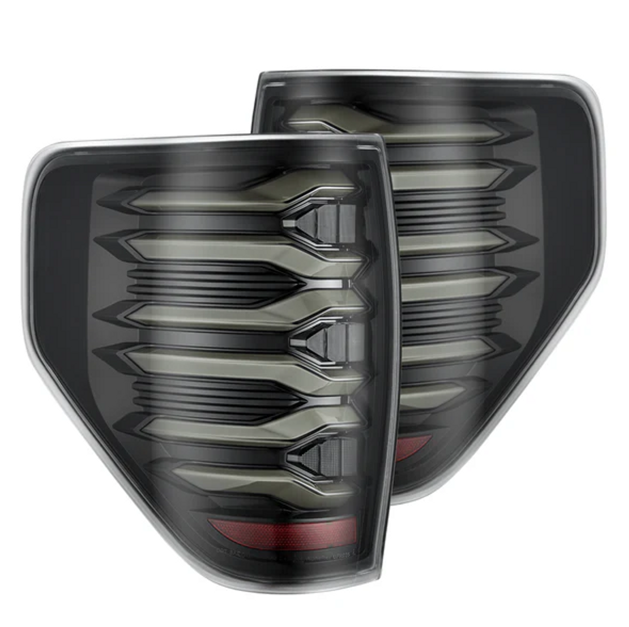 AlphaRex 653070 LUXX-Series LED Tail Lights in Black for Ford F150 2009-2014