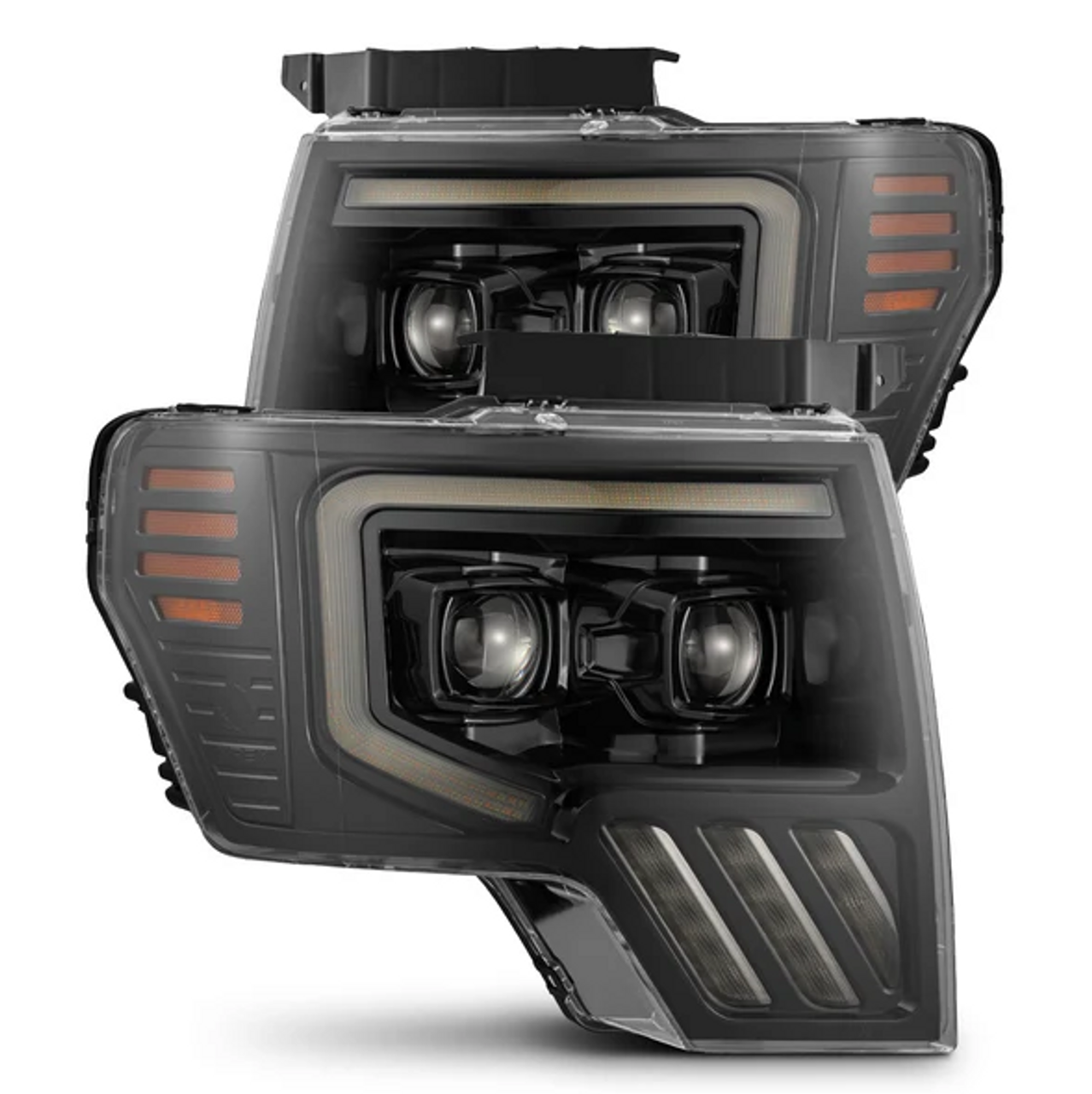 AlphaRex 880483 MK II PRO-Series Halogen Projector Headlights in Alpha Black for Ford F150 2009-2014