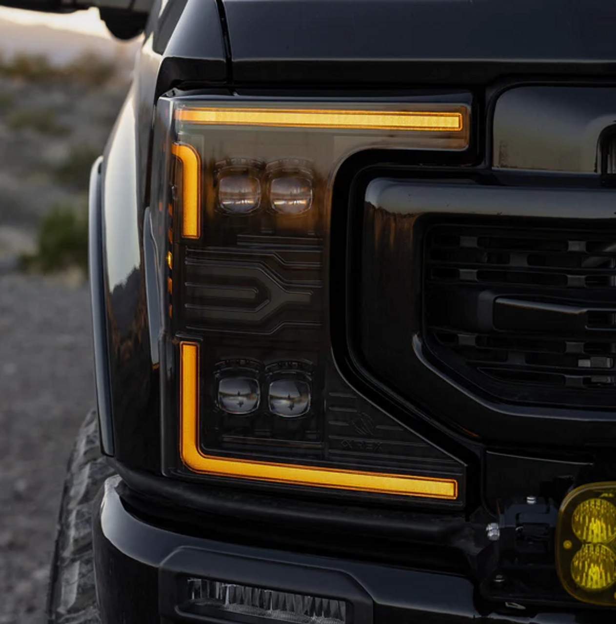AlphaRex 880339 NOVA-Series LED Projector Headlights in Chrome for Ford Super Duty 2020-2022