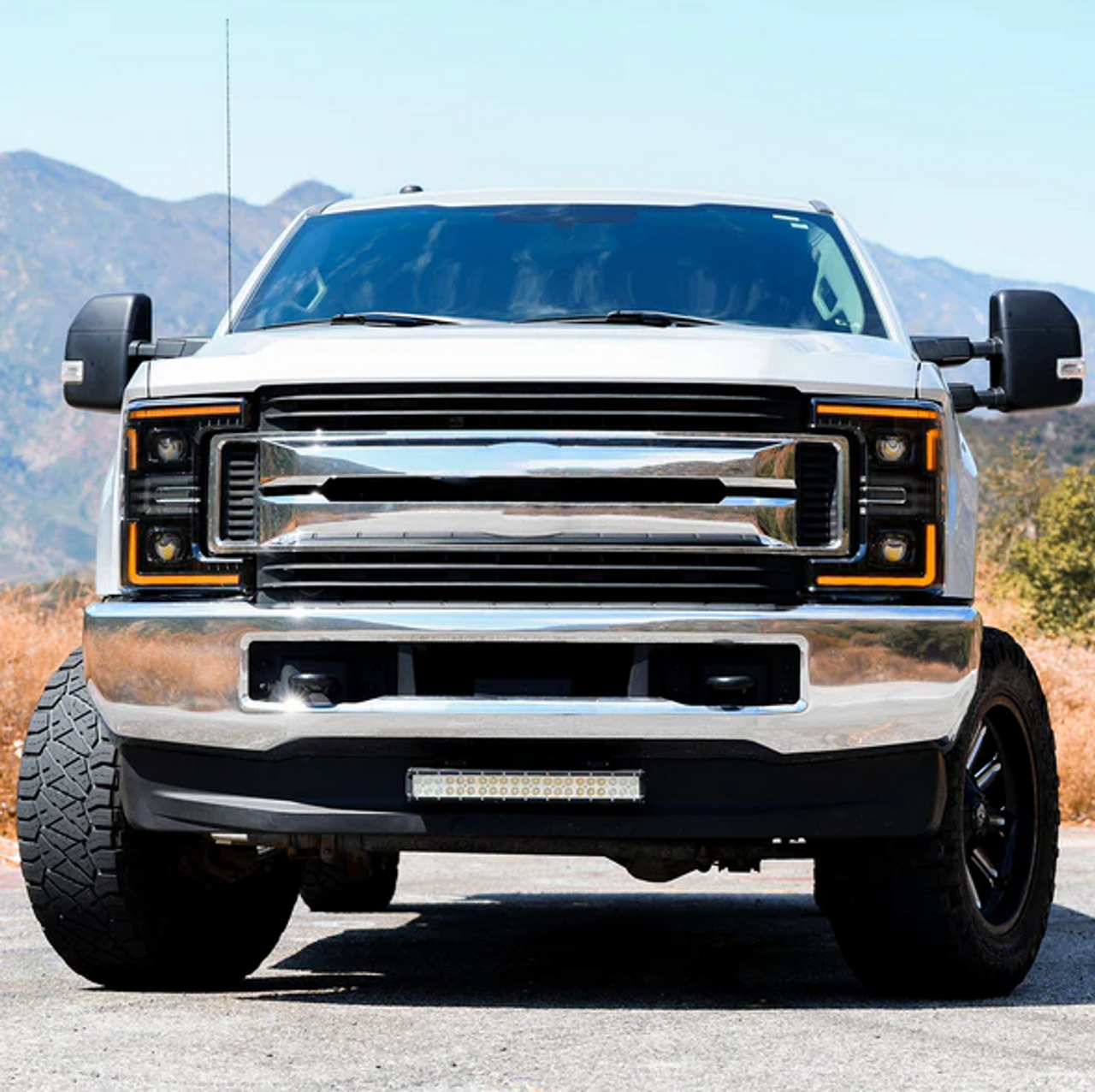 AlphaRex 880346 MK II LUXX-Series LED Projector Headlights in Chrome for Super Duty 2017-20019
