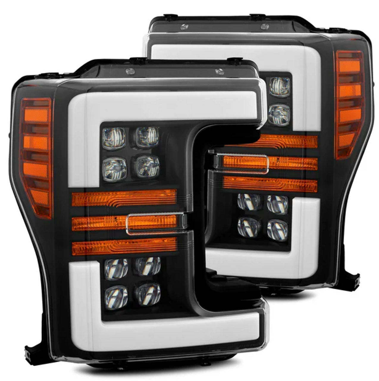 AlphaRex 880100 NOVA-Series LED Projector Headlights in Jet Black for Super Duty 2017-2019