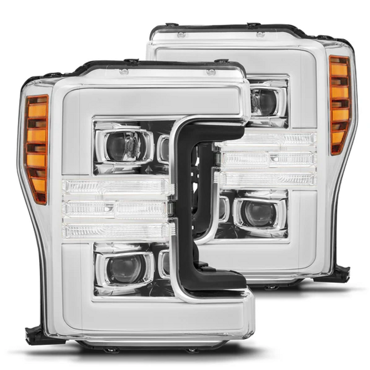 AlphaRex 880107 PRO-Series Halogen Projector Headlights in Chrome for Super Duty 2017-2019