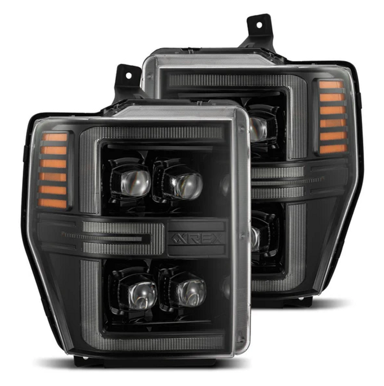 AlphaRex 880311 NOVA-Series LED Projector Headlights in Alpha Black for Ford Super Duty 2008-2010