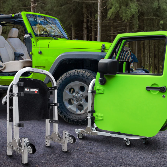 EZ 4x4 1921 0082 Folding Rolling Door Cart for Jeep Wrangler JK & JL 2 Door 2007+