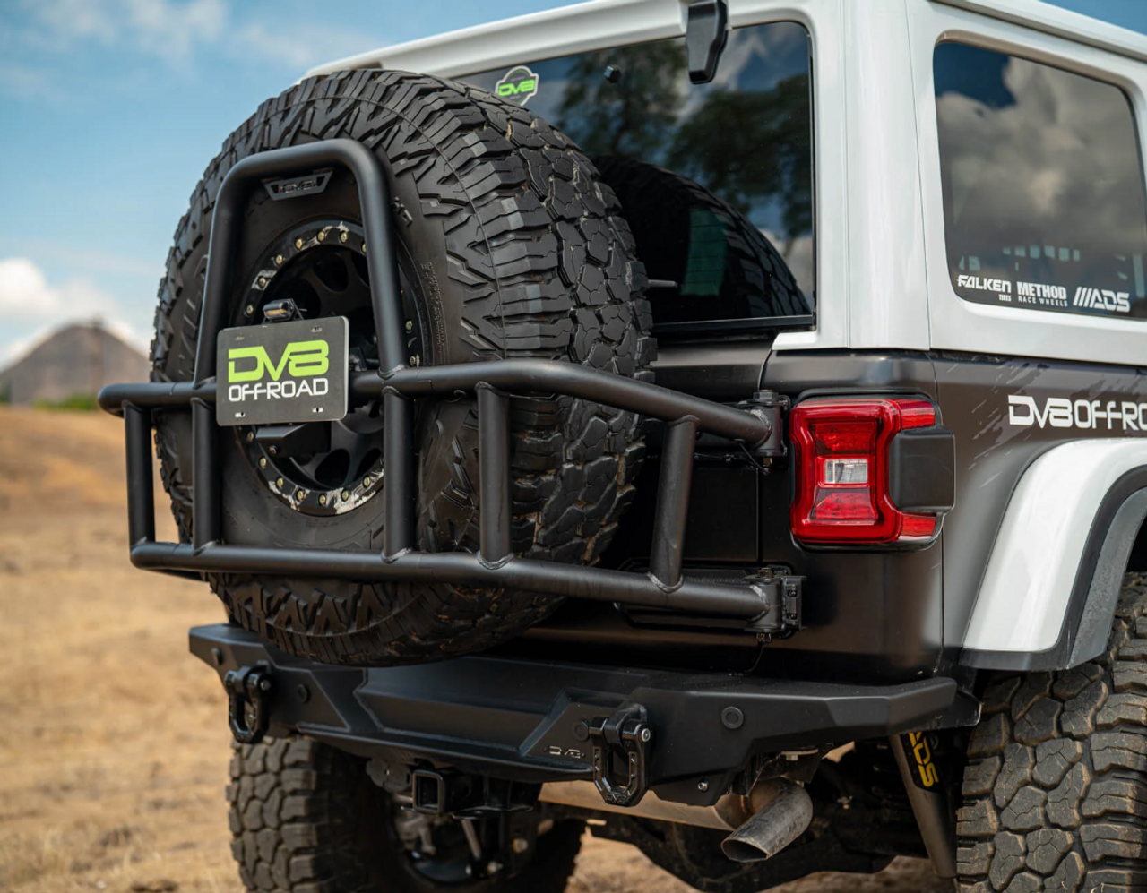 DV8 Offroad TCJL-14 Body Mounted Tire Carrier for Jeep Wrangler JL 2018+