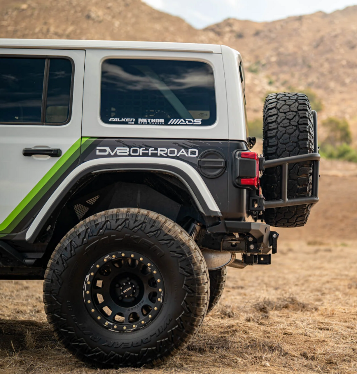 DV8 Offroad TCJL-14 Body Mounted Tire Carrier for Jeep Wrangler JL 2018+