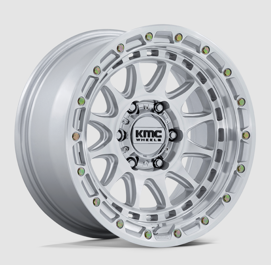 KMC Wheels KM556SD Crux Wheel 17x8.5 Gloss Silver with Machined Face