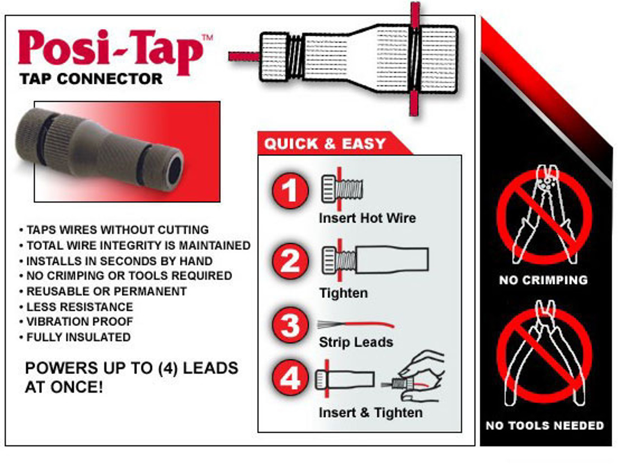 Posi-Taps 12-18 Gauge Black Wire Connector Chart