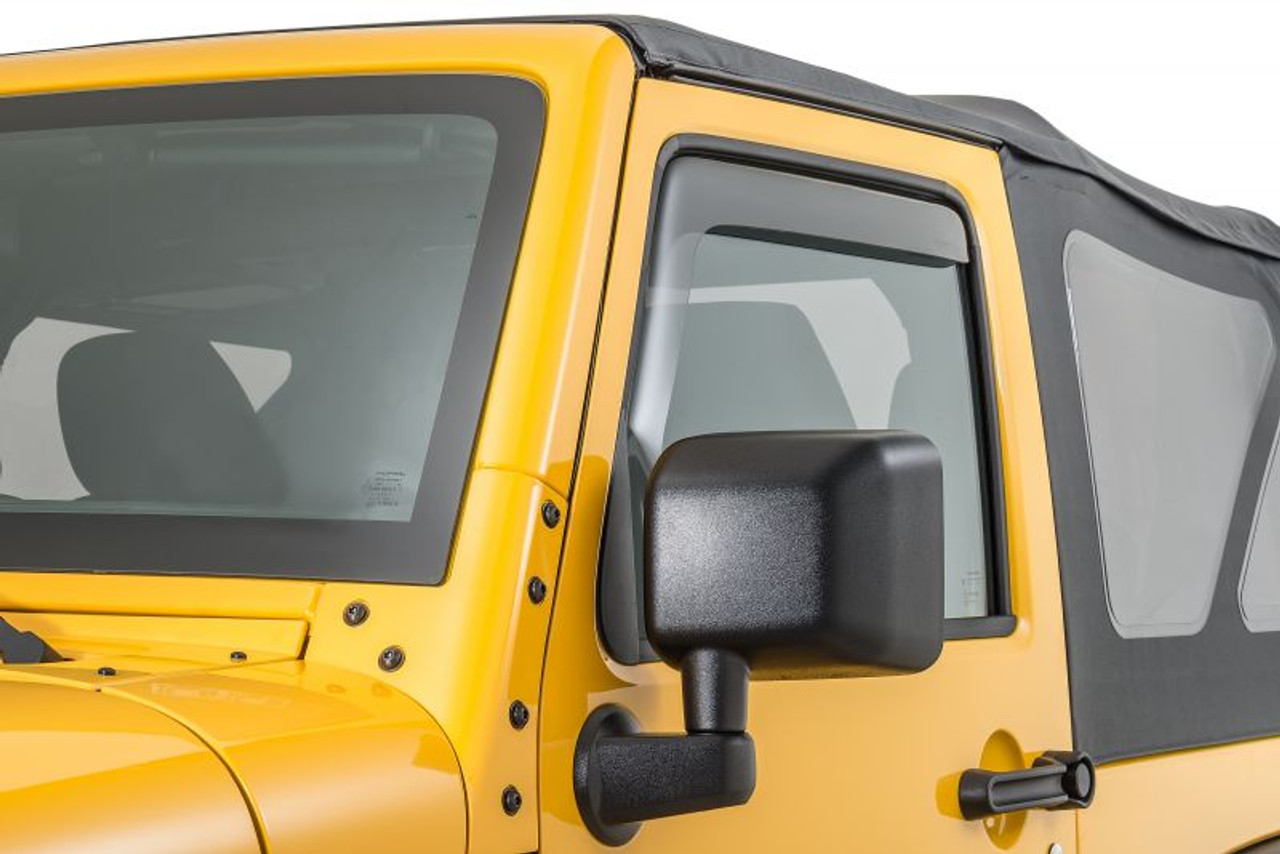 WeatherTech 80443 Front Side Window Deflectors in Dark Smoke for Jeep Wrangler JK 2007-2016