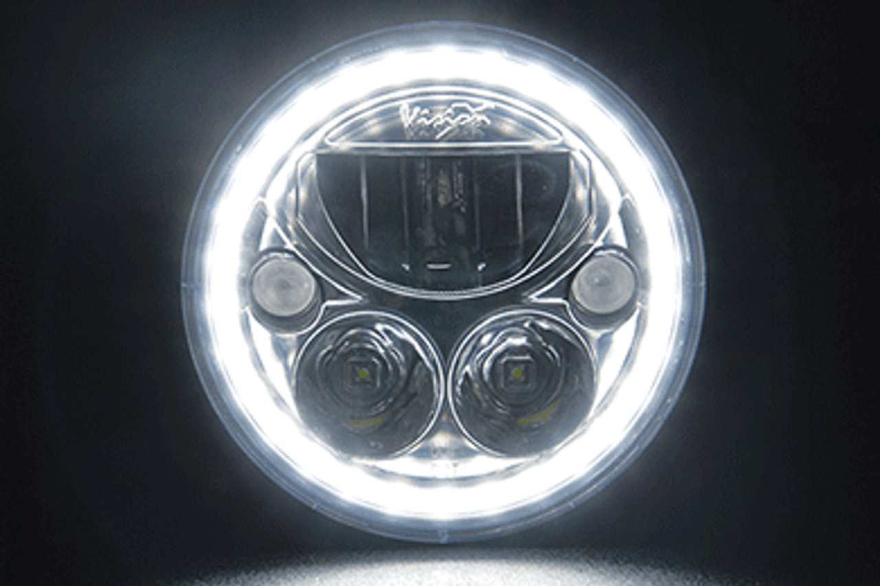 Vision X Vortex 7" Round LED Headlights with Halo Ring Illuminated