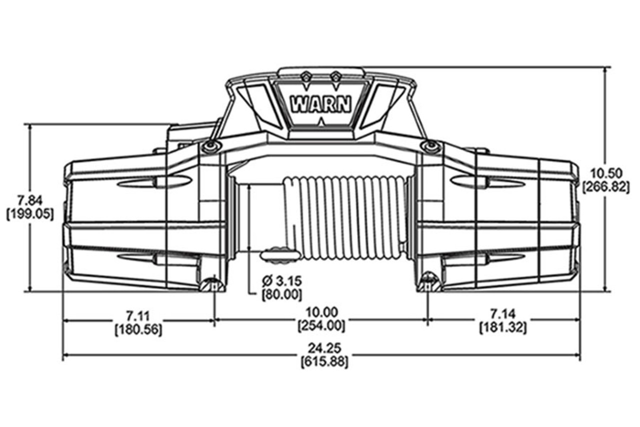 Dimension Chart of WARN ZEON 10-S Platinum Winch