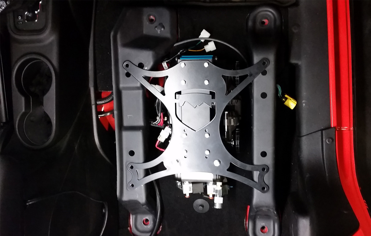 Teraflex ARB Compressor Under Seat Mounting Kit installed on Jeep JK Unlimited