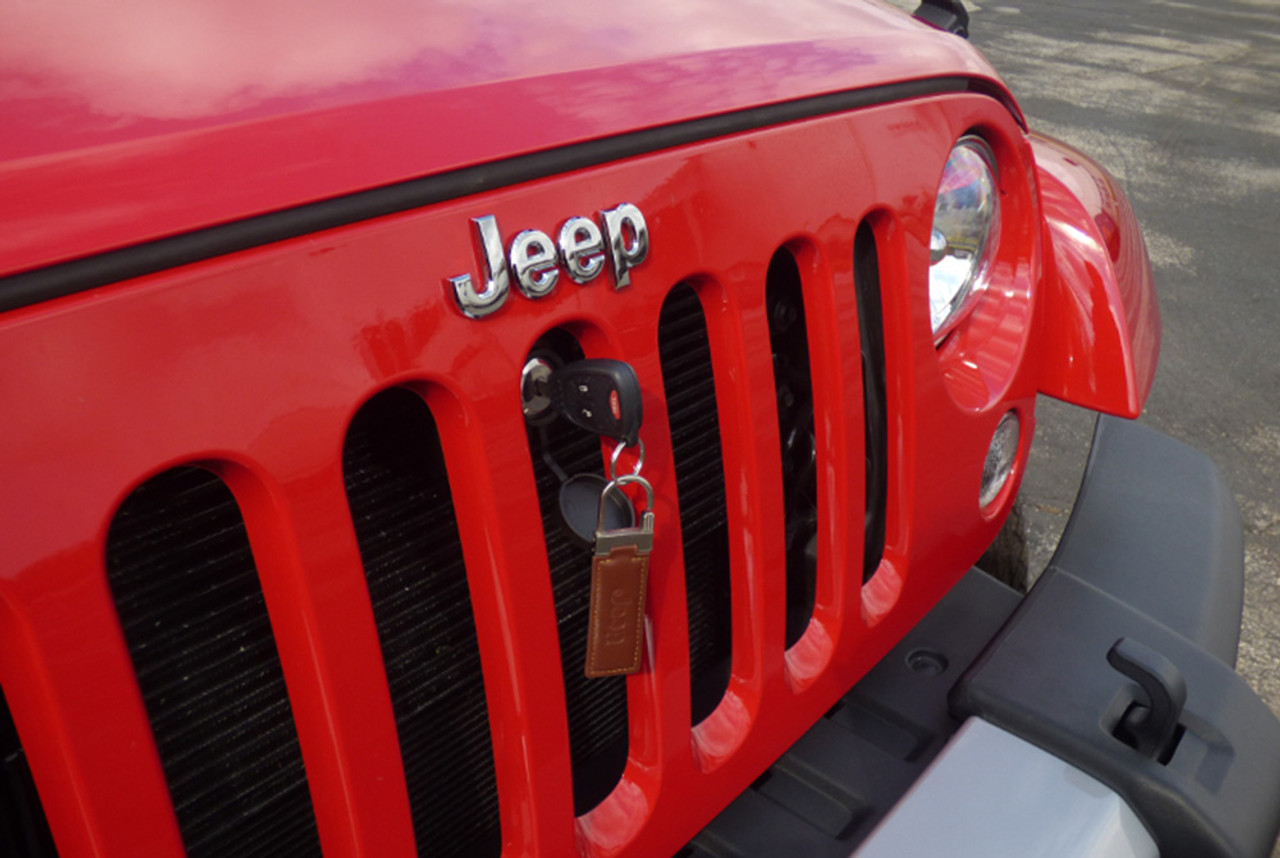 BoltLock Hood Lock Mounted on Jeep Wrangler JK with Ignition Key