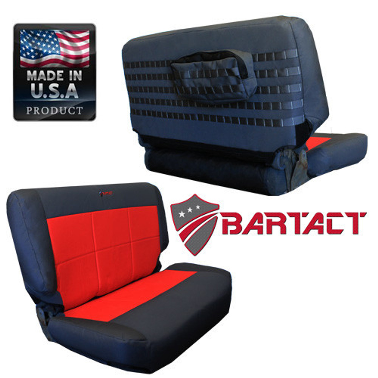 Bartact MSSCTJ9702R Mil-Spec Rear Bench Seat Cover for Jeep Wrangler TJ 1997-2002