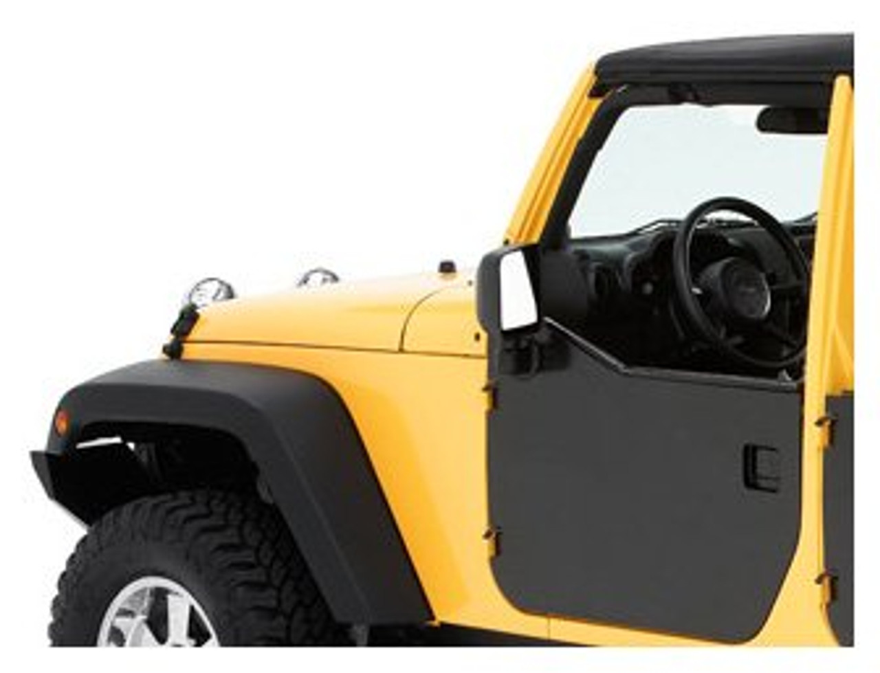 Bestop HighRock 4x4 Element Front Door Enclosure Mounted on Jeep JK