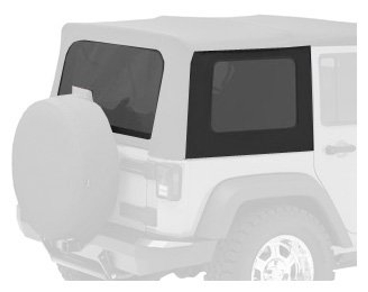 Bestop 58129-35 Tinted Window Kit in Black Diamond for Jeep Wrangler JK 2 Door with Sailcloth Replace-a-Tops 2007-2010