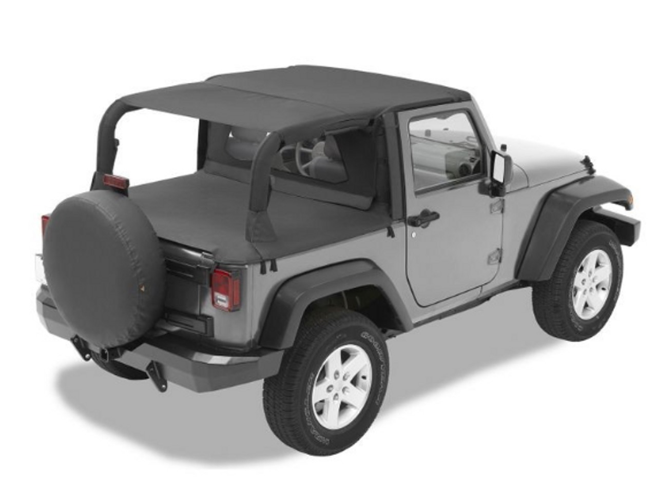 Bestop 5258535 Header Safari Bikini in Black Diamond for Jeep Wrangler JK 2 Door 2007-2009