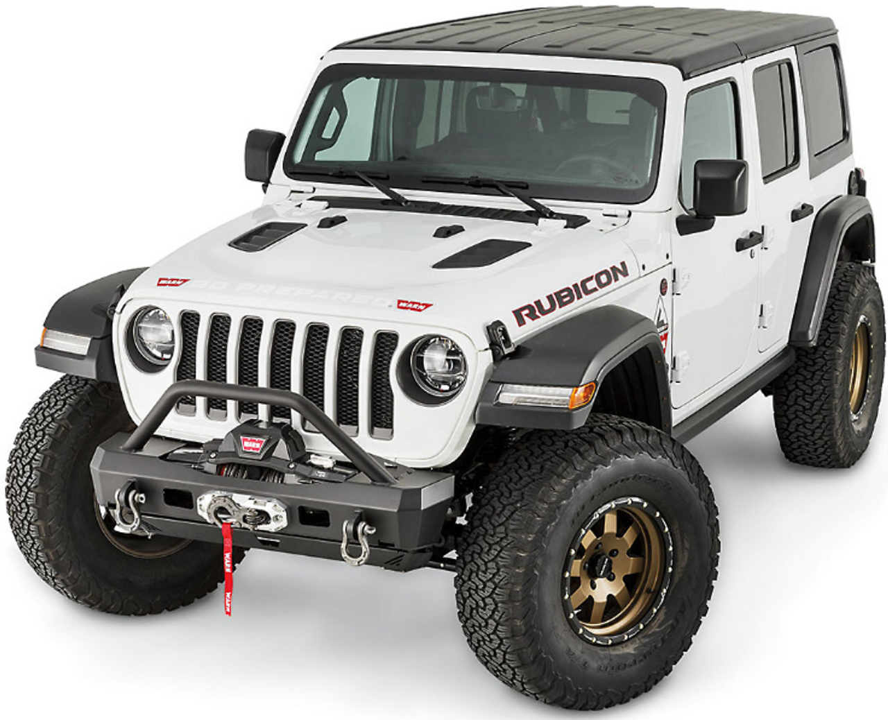 WARN 101330 Elite Series Stubby Front Bumper with Grille Guard for Jeep Wrangler JL & Gladiator JT 2018+