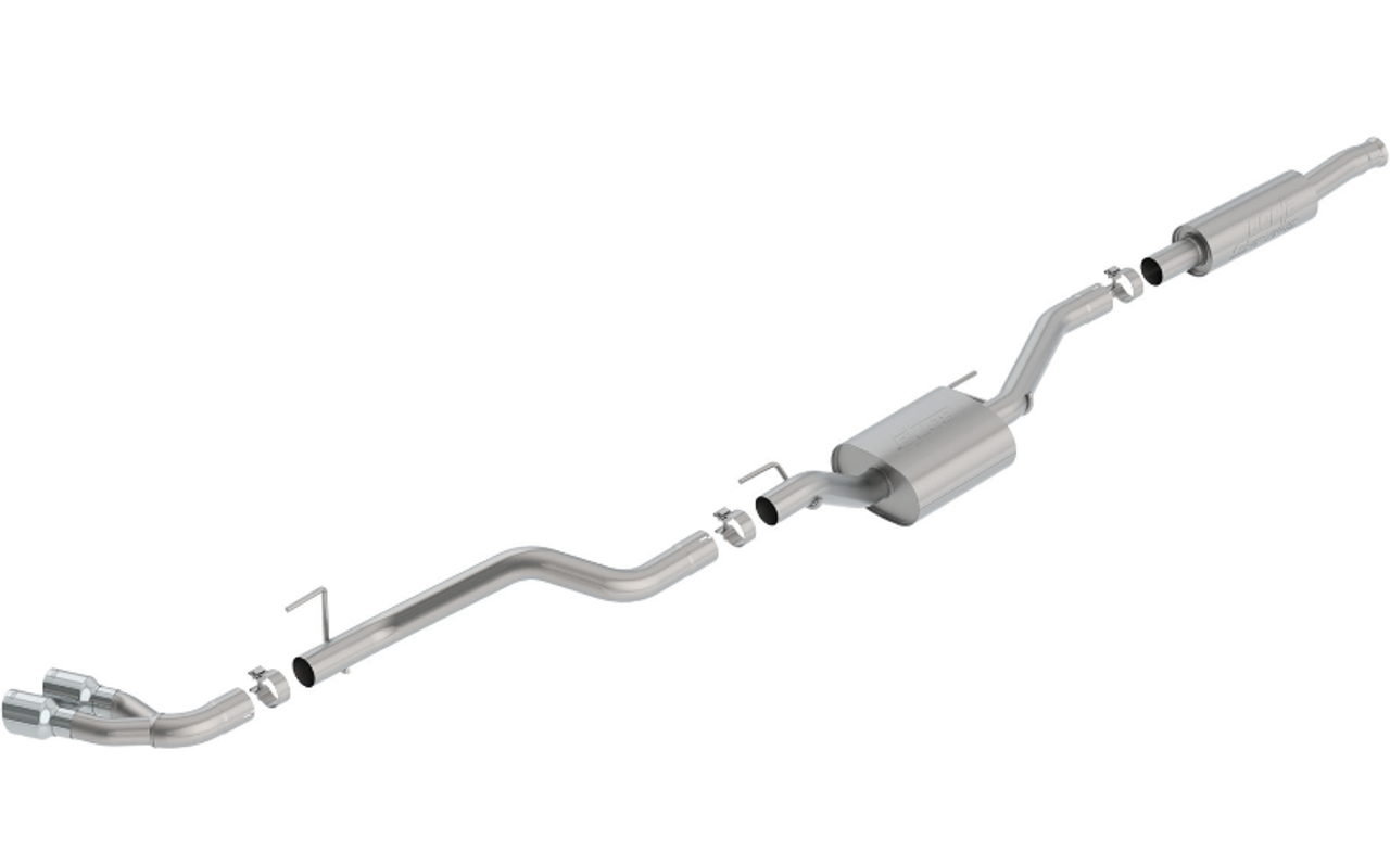 Borla 140812 S-Type Stainless Steel Catback Exhaust System with Dual Side Exit in Polished Stainless for Jeep Gladiator JT 2020+