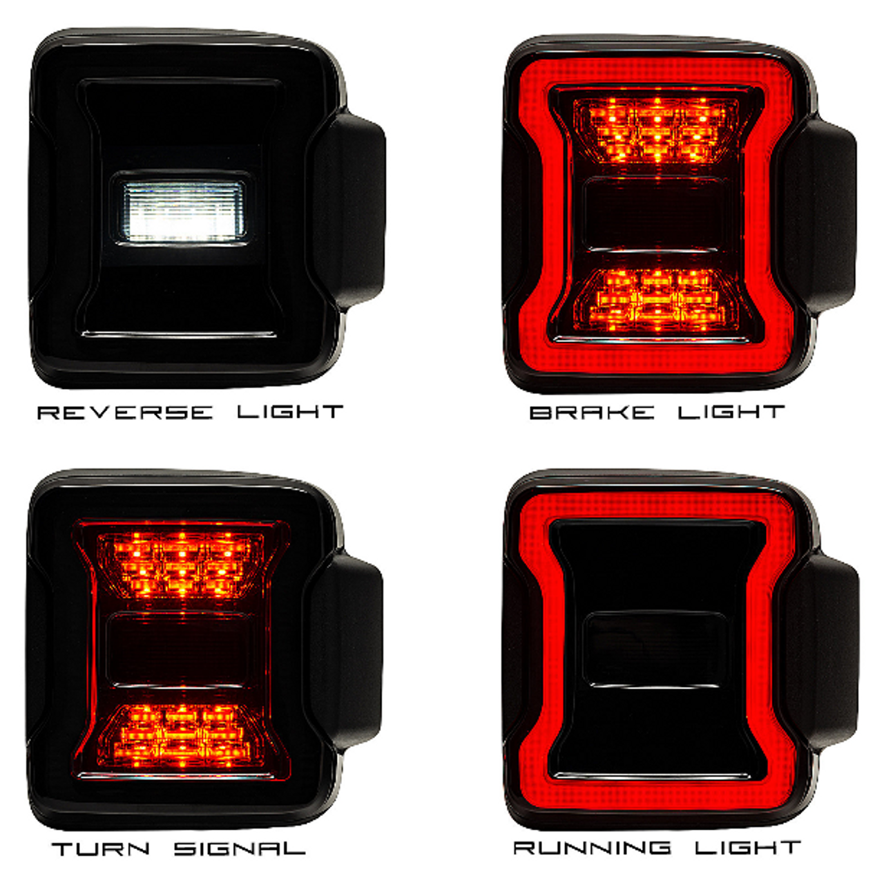 Oracle Lighting 5852-504 Black Series LED Tail Lights for Jeep Wrangler JL 2018+