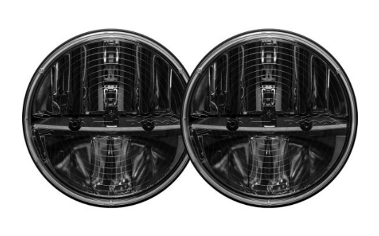 Rigid Industries 55005 Truck-Lite 7" Round LED Heated Headlight Pair with H13 to H4 Adapters for Jeep Wrangler JK 2007-2018
