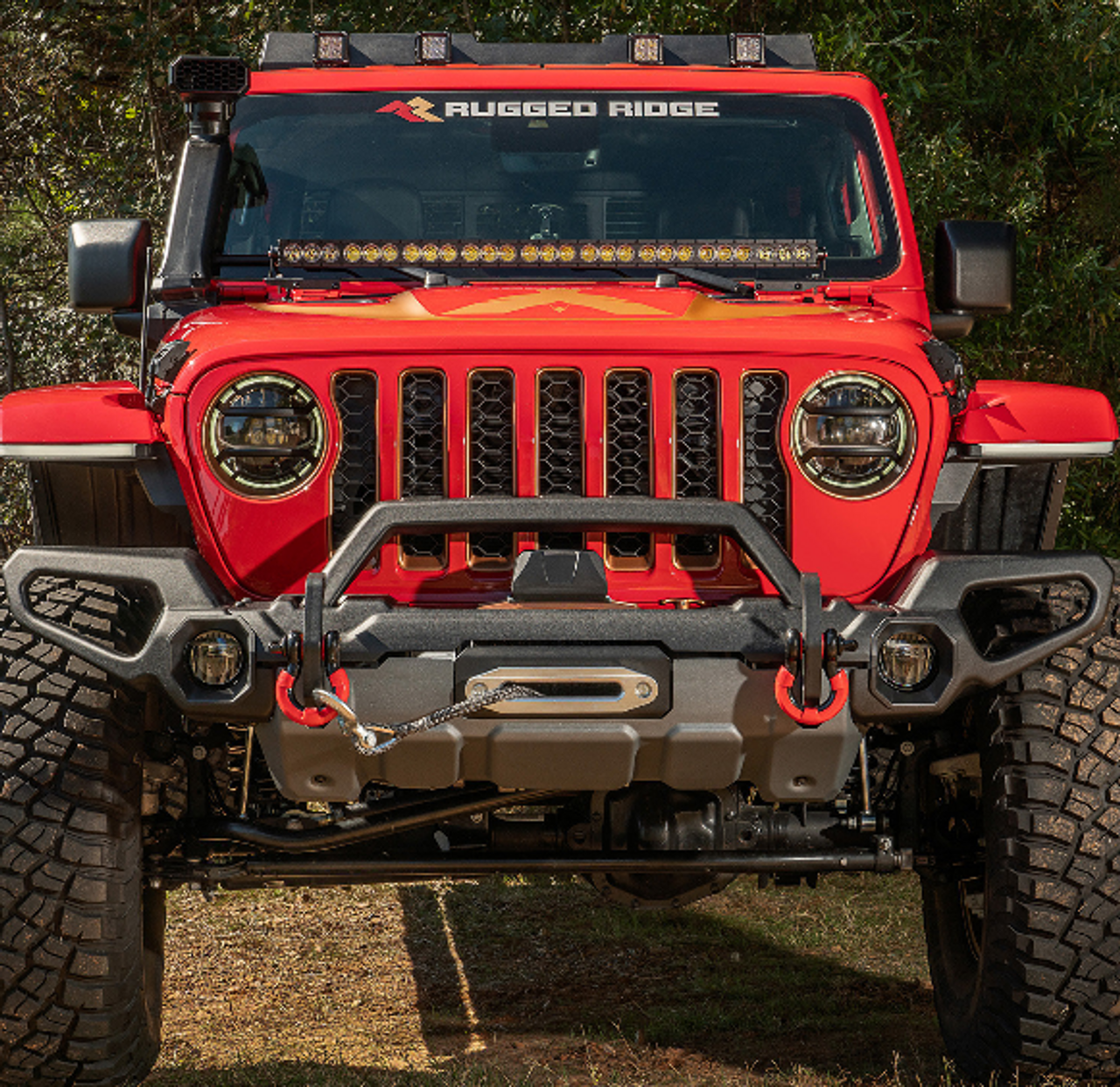 Rugged Ridge 11549.55 Venator Front Bumper Overrider for Jeep Wrangler JL & Gladiator JT 2018+