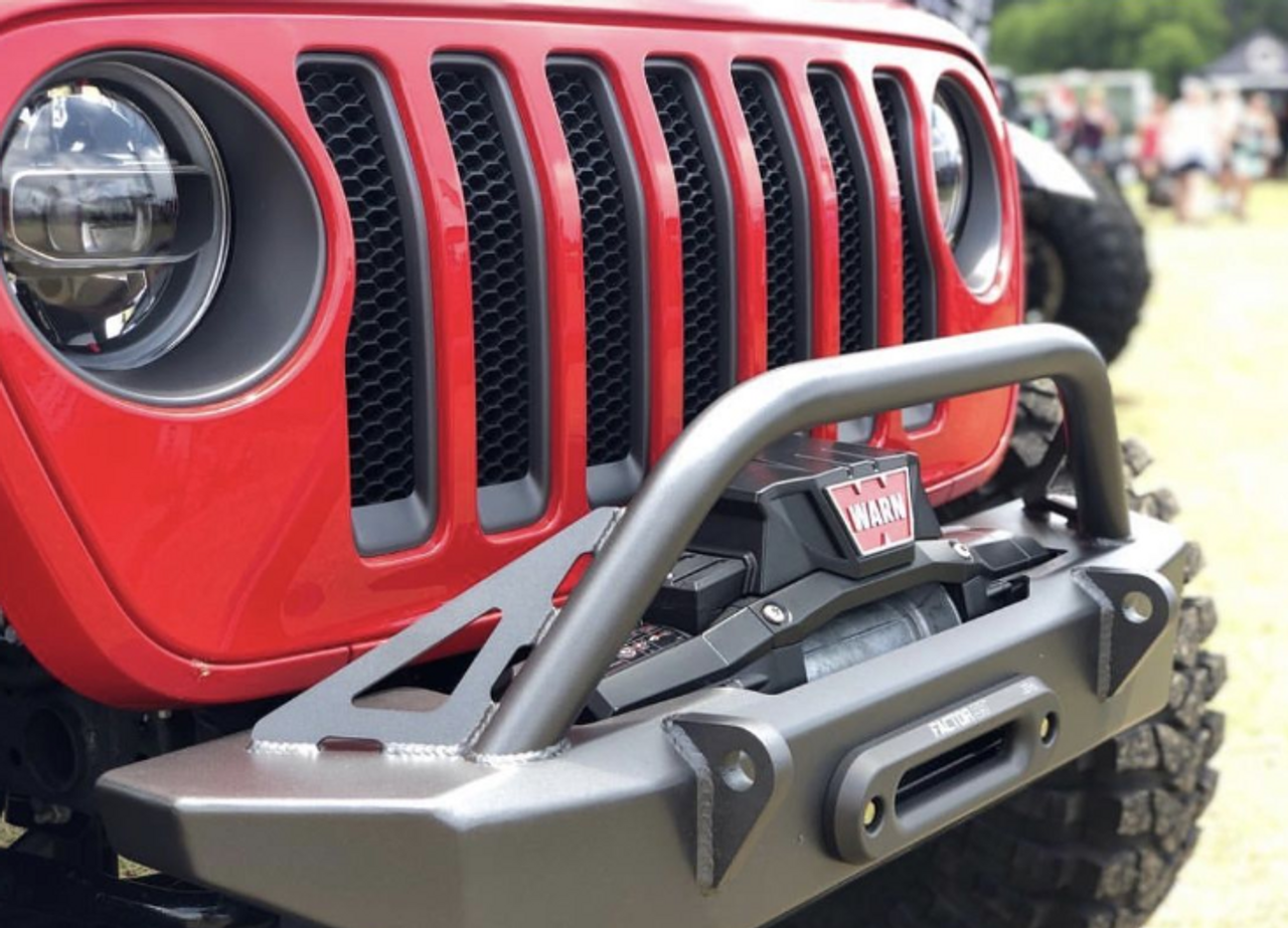 Motobilt MB1078-B Front Crusher Bumper with Bull Bar for Jeep Wrangler JL & Gladiator JT 2018+