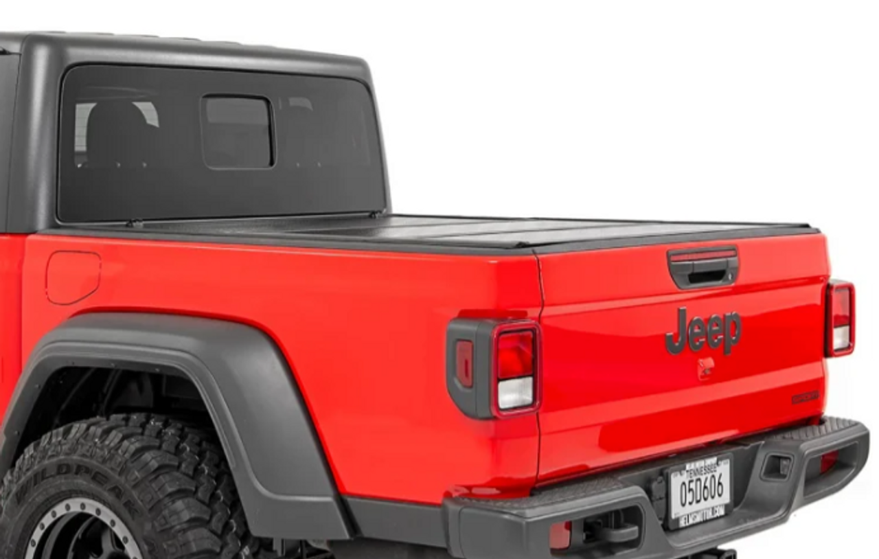 Rough Country 47620500 Low Profile Hard Tri-Fold Tonneau Cover for Jeep Gladiator JT 2020+