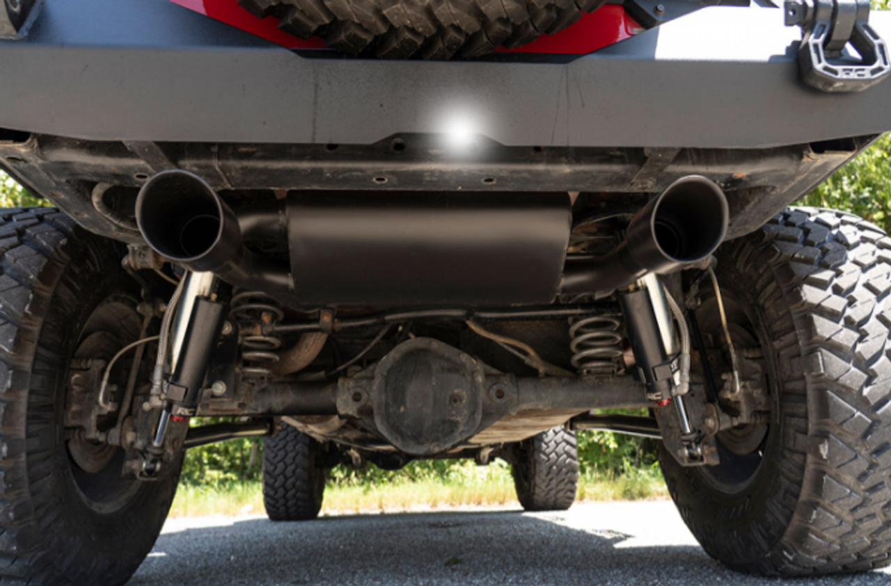 Rough Country 96002A Dual Outlet Performance Exhaust in Black for Jeep Wrangler JK 2007-2018