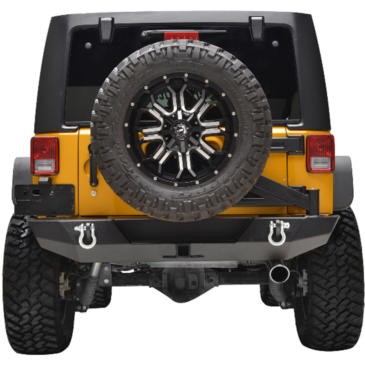 Paramount Automotive 51-0395 Rear Bumper with Tire Carrier for Jeep Wrangler JK 2007-2018