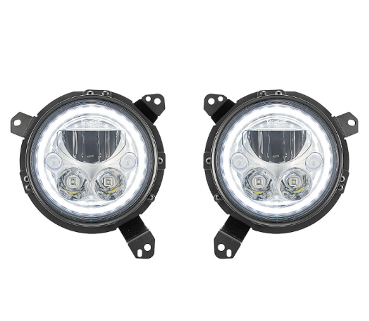 Vision X 9944487 Vortex Halo LED Headlights with Bright Chrome Bezel & White Halo for Jeep Wrangler JL & Gladiator JT 2018+