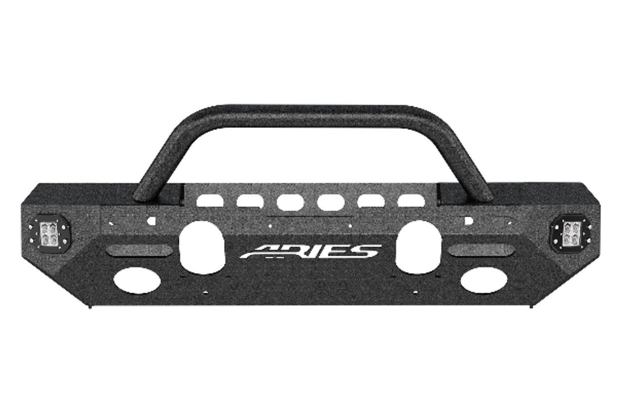 Aries 2082084 TrailChaser Front Bumper with Brush Guard & LED Corners for Jeep Wrangler JL & Gladiator JT 2018+