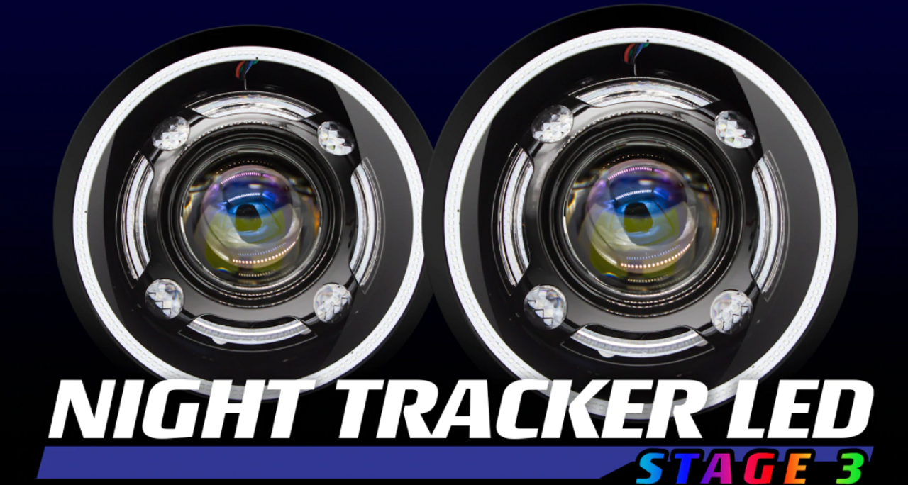 HIDProjectors 7" NightTracker Stage 3 Bi-LED Projector Headlights for Jeep Wrangler JK 2007-2018