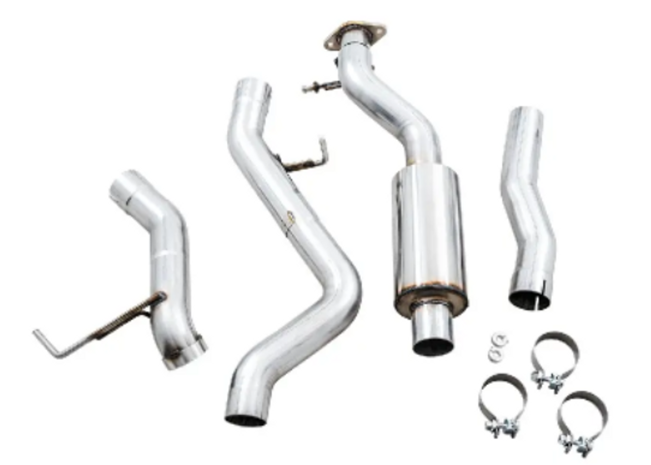 AWE 3015-22789 0FG Cat Back Exhaust Single 5" Chrome Silver Tip for Ford Bronco 2021+