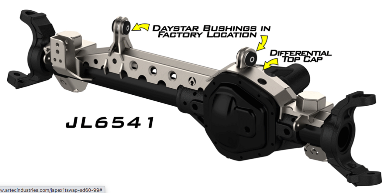 Artec JL6543 1 Ton APEX Front SuperDuty Swap Kit 1999-2004 for Jeep Wrangler JK, JL & Gladiator JT 2007+