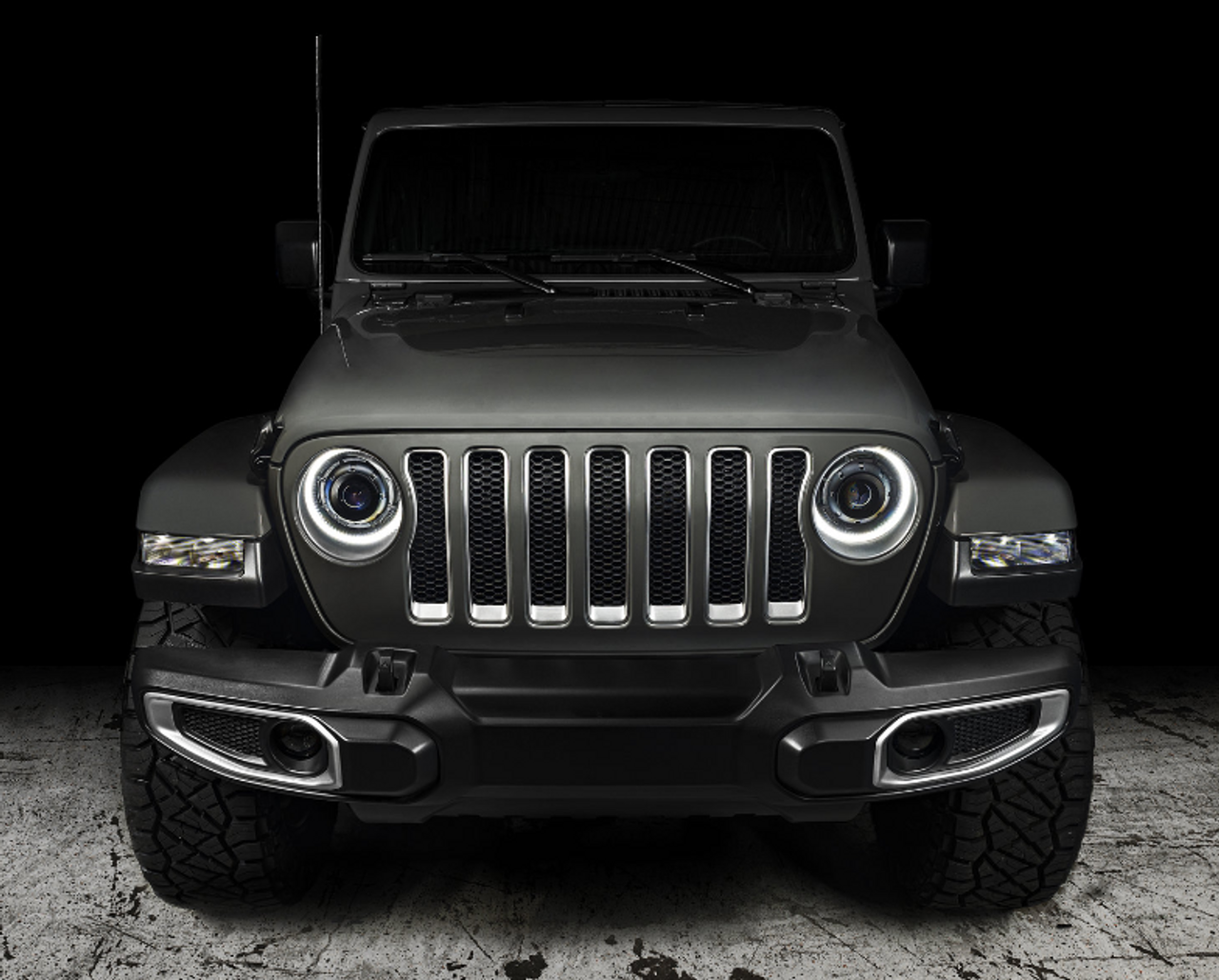 Oracle Lighting 5839-504-PAU Oculus 9" Bi-LED Projector Headlights White Halo & Graphite Bezel for Jeep Wrangler JL & Gladiator JT 2018+