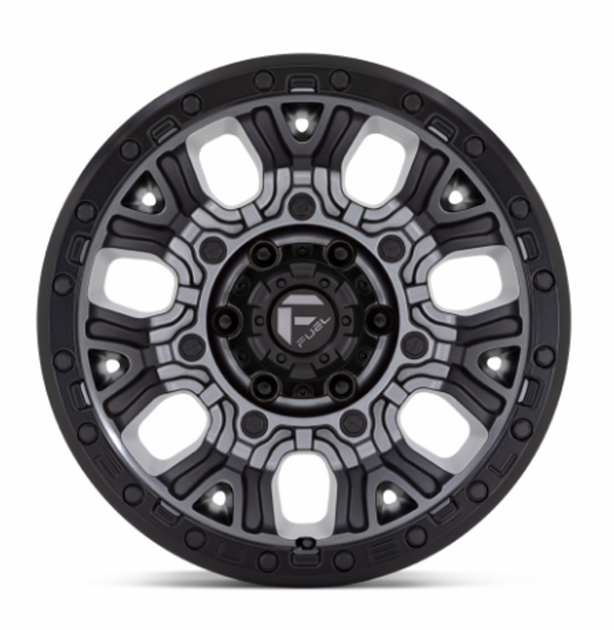 Fuel Traction Wheel 17x9 Matte Gunmetal with Black Ring