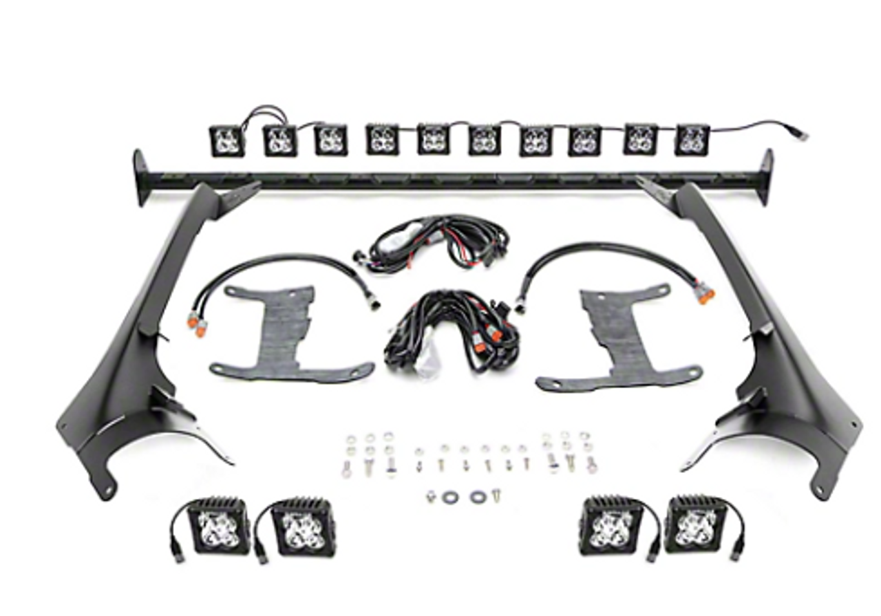 ZROADZ Z934931-KIT4AW Multi-LED Roof Cross Bar & A-Pillar Light Pod Kit for Jeep Wrangler JL & Gladiator JT 2018+