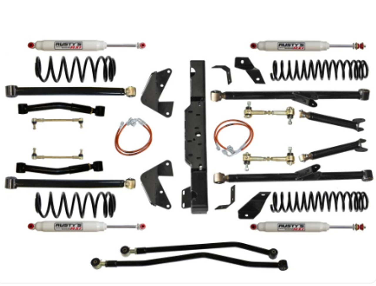 Rusty's Off Road RK-745LT-JK-RX1-L 4.5" Bolt On Long Travel Kit with RX100 Shocks for Jeep Wrangler JK 2011-2018