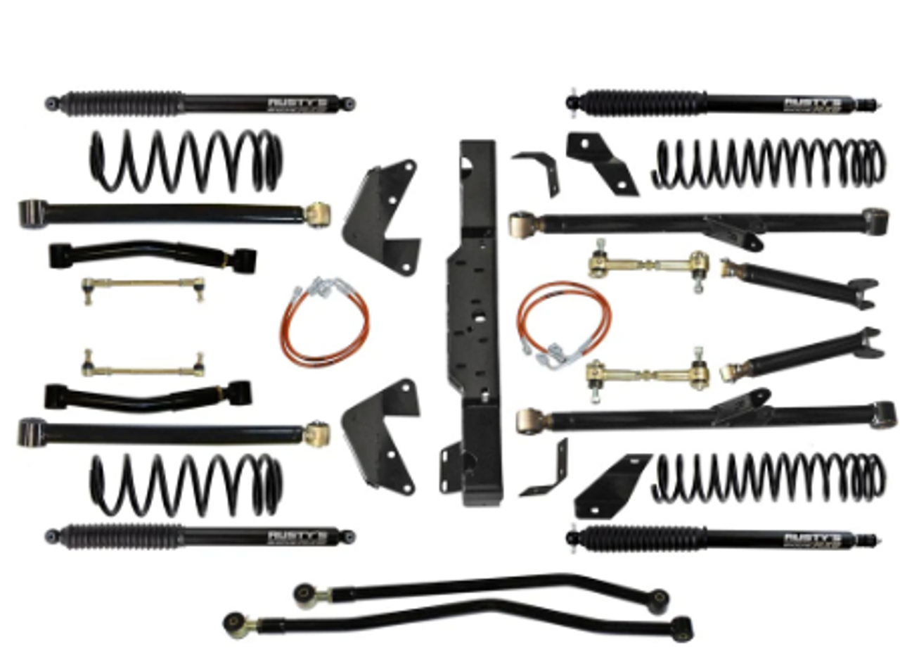 Rusty's Off Road RK-745LT-JK-RX8-L 4.5" Bolt On Long Travel Kit with RX800 Shocks for Jeep Wrangler JK 2011-2018