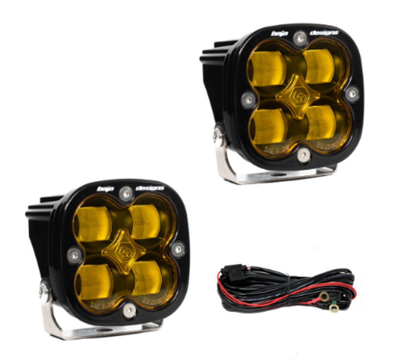 Baja Designs 257811 Squadron SAE LED Auxiliary Light Pod Pair in Amber