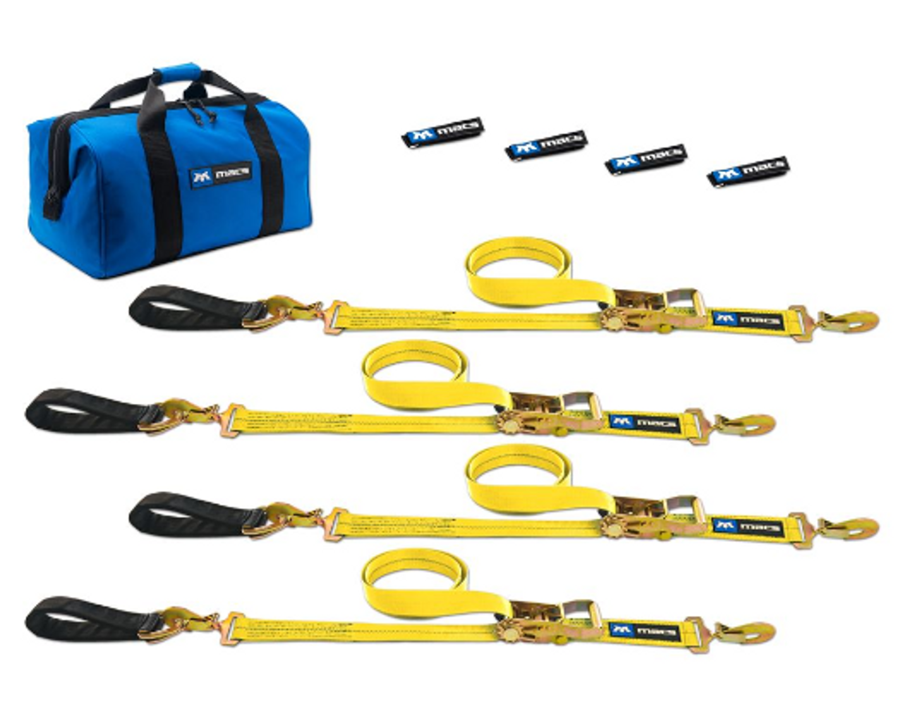 Mac's Custom Tie Downs Ultra Pack Tie Down Straps with Detachable Axle Straps in Yellow