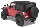 Bestop 54822-17 Supertop Squareback Soft Top in Black Twill for 2 Door Jeep Wrangler JK 2007-2018