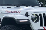 Recon 264148BK Fender LED Light OLED DRL in Smoked Lens for Jeep Wrangler JL & Gladiator JT 2018+