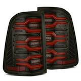 AlphaRex 640050 LUXX-Series LED Tail Lights in Black/Red for Ram 1500 2019-2024