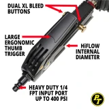 PowerTank TIG-1200 Trooper Red 60 PSI Analog Ventoso Modular Tire Inflator Gauge